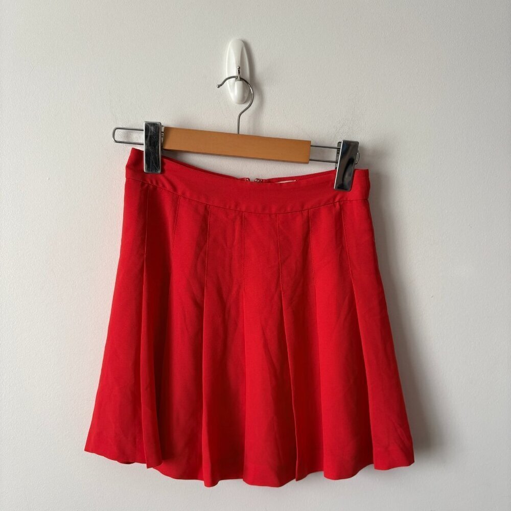Aritzia Sunday Best Pleated Drape Mini Skirt Red Size 00